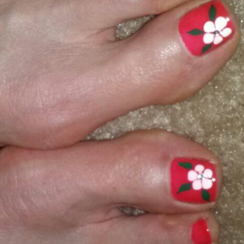 Nails MAXX & Spa - Pedicure with flower design - Nail Salons Near Me - Lawton, Oklahoma