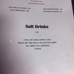 Trackside Bar And Grill - Kids menu and drink options