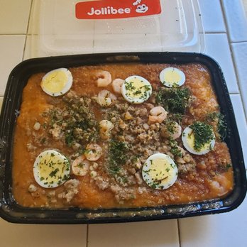 Jollibee - Pancit palabok family size ($19.99): filipino ragu minus tomatoes. Savoury flavors with garlic, onion, and pork broth... 9/10. - Fast Food Near Me - San Diego, California Jollibee - Pancit palabok family size ($19.99): filipino ragu minus tomatoes. Savoury flavors with garlic, onion, and pork broth... 9/10. - Fast Food Near Me - San Diego, California
