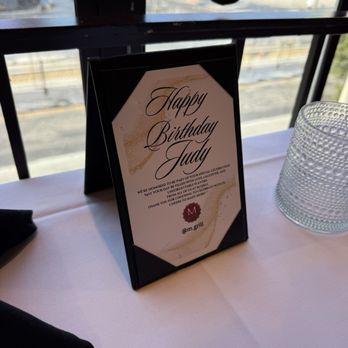 M Grill - special table signage - Brazilian Near Me - Los Angeles, California