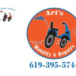 Arts Mobility & Repairs - Same logo just swapped the colors.
