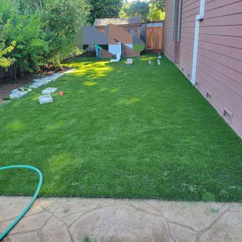 Purchase Green Artificial Grass - Turf mid install. Family fun area. - Artificial Turf Near Me - Salinas, California