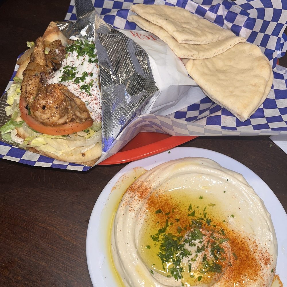 Gyro 2 Go - Chicken gyro (classic size) Regular hummus (side size) - Mediterranean Near Me - Beaverton, Oregon