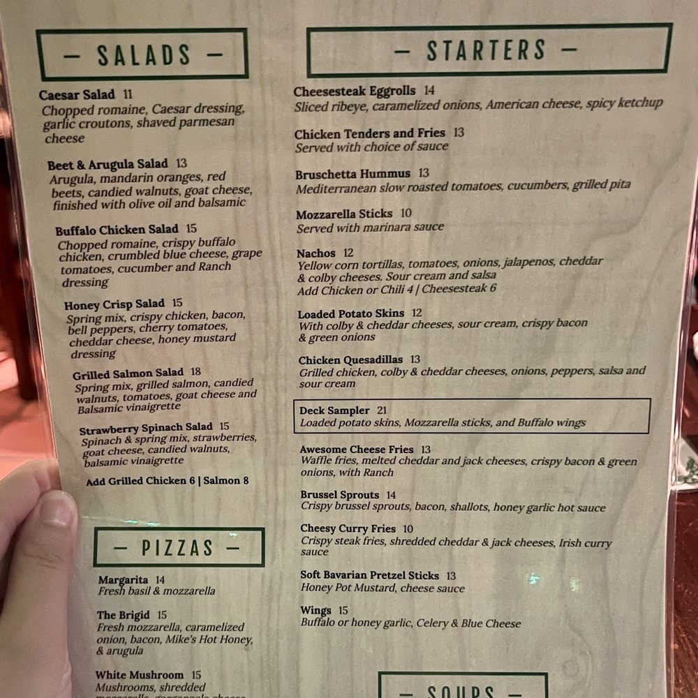 New Deck Tavern - Menu (Salads, Pizzas, Starters, and Soups) - American Near Me - Philadelphia, Pennsylvania New Deck Tavern - Menu (Salads, Pizzas, Starters, and Soups) - American Near Me - Philadelphia, Pennsylvania