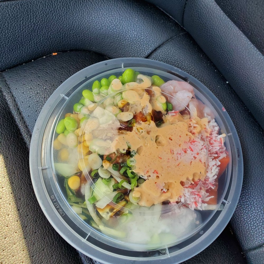 Poke Bowl - McHenry - I almost pulled over and ate it. Regular poke bowl with rice. - Poke Near Me - Modesto, California