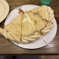 Grumpy's Italian Grill - Custom made bacon and olive calzone