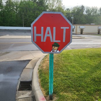Schnitzelbank - the stop sign exiting the restaurant! brilliant! authentic true and true!!! - American Near Me - Jasper, Indiana Schnitzelbank - the stop sign exiting the restaurant! brilliant! authentic true and true!!! - American Near Me - Jasper, Indiana