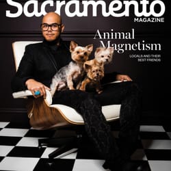 Sacramento Magazine - March 2016 - Locals and their best friends! (on the cover: local performance painter David Garibaldi with Holly, Ella & Pawblo)
