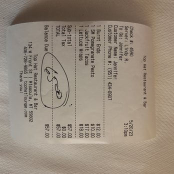 Top Hat - Cost of the awful meals - Bars Near Me - Missoula, Montana Top Hat - Cost of the awful meals - Bars Near Me - Missoula, Montana