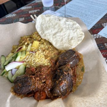 Curry Leaves Bistro - Nasi Kandar with eggplant.   Delicious. - Malaysian Near Me - Pleasanton, California