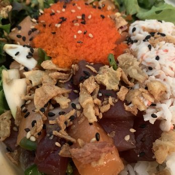 Poke Cube - My usual, half and half base (white rice and Arcadian mix) 3 Scoops of Protein Bowl - Poke Near Me - Rancho Cordova, California Poke Cube - My usual, half and half base (white rice and Arcadian mix) 3 Scoops of Protein Bowl - Poke Near Me - Rancho Cordova, California