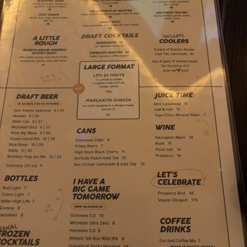 Buddy's - Menu - Sports Bars Near Me - New York, New York