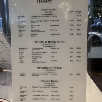 Medium Rare - Adult beverage menu - Steakhouses Near Me - Columbia, Maryland