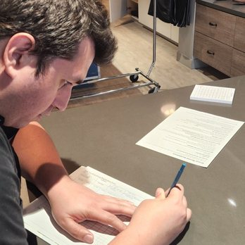 Friar Tux - Josh filling out info - Men's Clothing Near Me - Brea, California