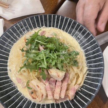 Wasuta Pasta - Fettuccine Cream Prawn Bacon - Japanese Near Me - Richmond, British Columbia