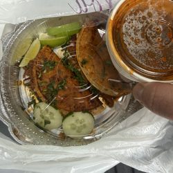Copacabana Charcoal Chicken - Birria tacos with consome