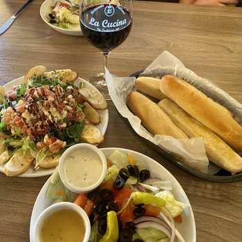 La Cucina Trattoria - Bruschetta to the left, more like a salad - Italian Near Me - Fallbrook, California La Cucina Trattoria - Bruschetta to the left, more like a salad - Italian Near Me - Fallbrook, California