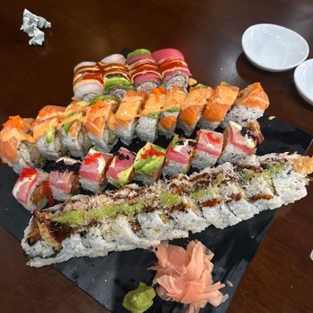 Osaka - Roll's from top to bottom- Escape Roll, Orange dragon roll Romance roll, Green dragon roll - Sushi Bars Near Me - St Cloud, Florida Osaka - Roll's from top to bottom- Escape Roll, Orange dragon roll Romance roll, Green dragon roll - Sushi Bars Near Me - St Cloud, Florida
