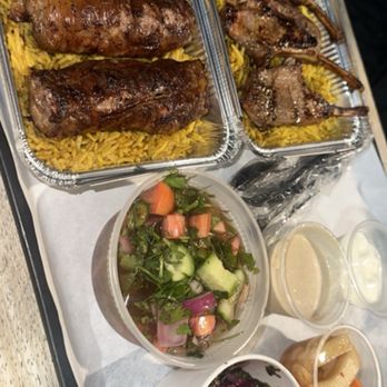 Tasa2Go - Kabab Wrapped In Lamp Fat -Tarb - x4 Grilled lamb chops - 4 Sides - Egyptian Near Me - Fullerton, California Tasa2Go - Kabab Wrapped In Lamp Fat -Tarb - x4 Grilled lamb chops - 4 Sides - Egyptian Near Me - Fullerton, California