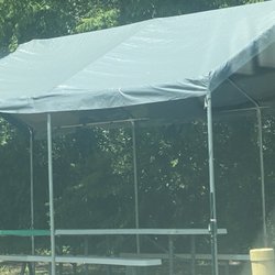 Taco Shop - Closer look at the picnic area seating