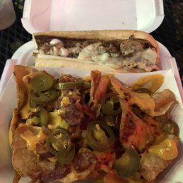 Chicken Philly with loaded chips! Chicken Philly with loaded chips!