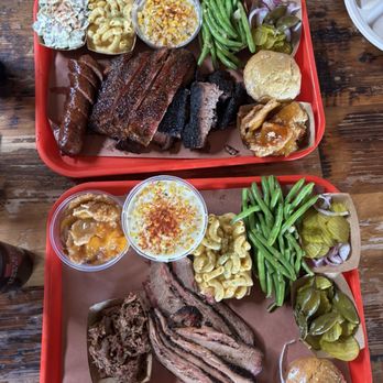 Terry Black's Barbecue - Brisket, cream corn, peach cobbler, green beans, corn bread, mac and cheese - Barbeque Near Me - Dallas, Texas Terry Black's Barbecue - Brisket, cream corn, peach cobbler, green beans, corn bread, mac and cheese - Barbeque Near Me - Dallas, Texas