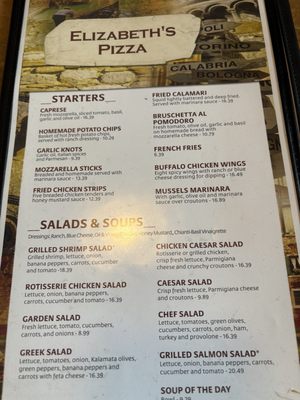 Menu photo 1 Elizabeth's Pizza Greensboro, NC Menu photo 1 Elizabeth's Pizza Greensboro, NC