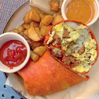 Edwin Mills by Equator - Confused breakfast burrito - ig: jaycee_eats_la - New American Near Me - Pasadena, California