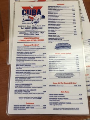 Menu photo 2 Cuba Latin Cafe Miami, FL