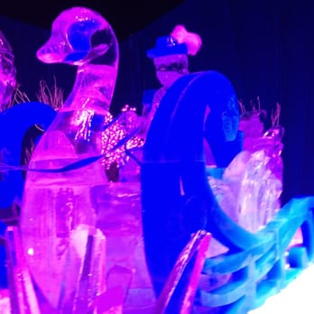 The Queen Mary's CHILL - Swan sled made entirely of ice. - Festivals Near Me - Long Beach, California