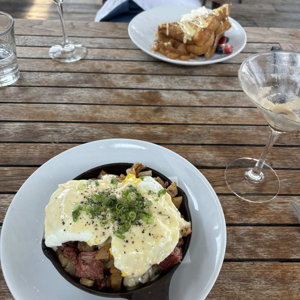 Cowfish - Corn beef hash + eggs Benedict with Nutella waffles - New American Near Me - Hampton Bays, New York Cowfish - Corn beef hash + eggs Benedict with Nutella waffles - New American Near Me - Hampton Bays, New York