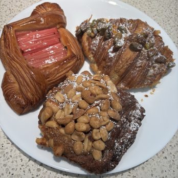 Radio Bakery - Rhubarb, peanut chocolate and pistachio croissants - Bakeries Near Me - Brooklyn, New York Radio Bakery - Rhubarb, peanut chocolate and pistachio croissants - Bakeries Near Me - Brooklyn, New York