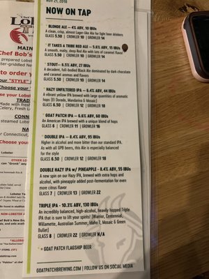 Menu photo 8 Goat Patch Brewing Company Colorado Springs, CO Menu photo 8 Goat Patch Brewing Company Colorado Springs, CO