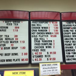 Mandarin Express - Part of the menu
