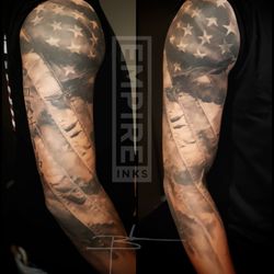 Revolution Ink - Healed American Flag, done by Brandon Evans. (IG: @revcrew01)