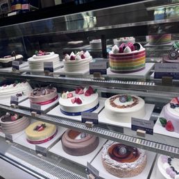 Delicious cakes on display Delicious cakes on display