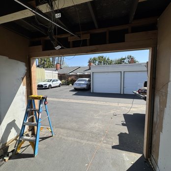 Gillis Door - The garage when the old door came off - Door Sales/Installation Near Me
