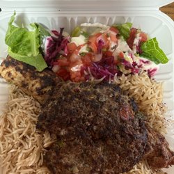 Afghan Cuisine - Daily Special: minced chicken kebab and beef chapli platter