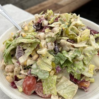 Pitfire Pizza - Nice large chopped salad. Too bad it was soaking in boring Italian dressing. - Pizza Near Me - Culver City, California Pitfire Pizza - Nice large chopped salad. Too bad it was soaking in boring Italian dressing. - Pizza Near Me - Culver City, California