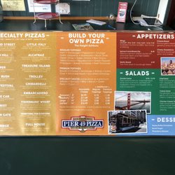 Pier 49 Pizza - Springville - Menu as of 01/11/23.