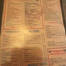 Drink menu