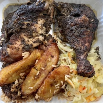 Caribbean Grill - a meal in a styrofoam container - Caribbean Near Me - Montclair, New Jersey
