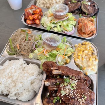 Big Sister's Kitchen - Pork rib with japchae and corn cheese. Galbi with kimchi and tteokbokki. - Barbeque Near Me - Duluth, Georgia