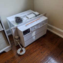 My AC & all it's components (screws, supporter, remote control, insulation, extension cord, etc) neatly together in the corner. Great job!!! My AC & all it's components (screws, supporter, remote control, insulation, extension cord, etc) neatly together in the corner. Great job!!!