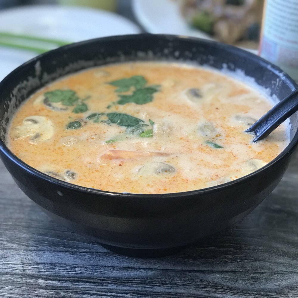 My Vegan - Delicious Tom Kah soup w/ vegan chicken - Thai Near Me - Pasadena, California My Vegan - Delicious Tom Kah soup w/ vegan chicken - Thai Near Me - Pasadena, California