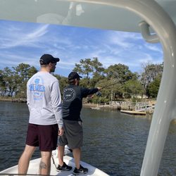 Shallotte Outdoors Fishing Charters - Showing us a little inshore action for a brief time