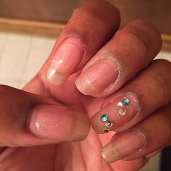 Trio Salon - A very expensive acrylic gel mani cracking and yellowing after just 4 days, 3 rhinestones have also fallen off. - Nail Salons Near Me - Mill Valley, California