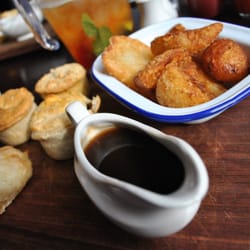 The Mitre - Mini pie platter -- 2 pies, cauliflower tart, and a cornish pasty with potato wedges