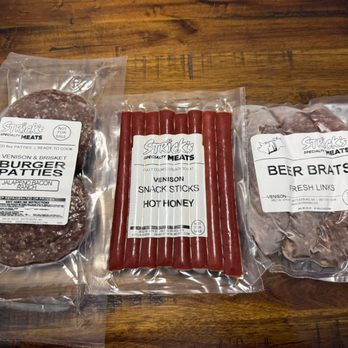 Strick's Specialty Meats - Venison beer brats, snack sticks, and burgers - Butcher Near Me - Hattiesburg, Mississippi Strick's Specialty Meats - Venison beer brats, snack sticks, and burgers - Butcher Near Me - Hattiesburg, Mississippi