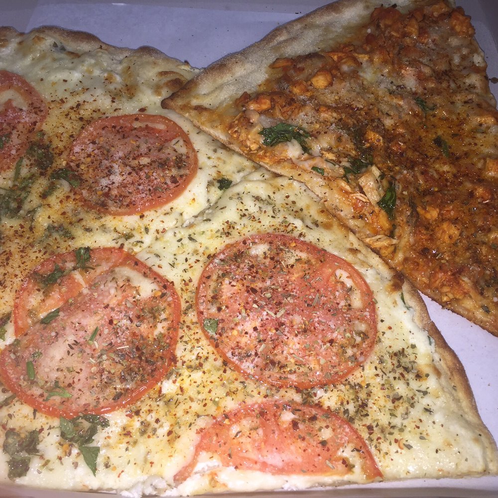 Mezza Luna Pizza - white slice, buff chicken...meh overpriced but decent. rude servers - Pizza Near Me - Bronx, New York